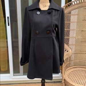 Amisu black coat XL cotton double breasted